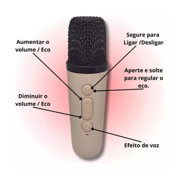Caixinha De Som Karaokê Bluetooth Com 01 Microfone - Imagem 2