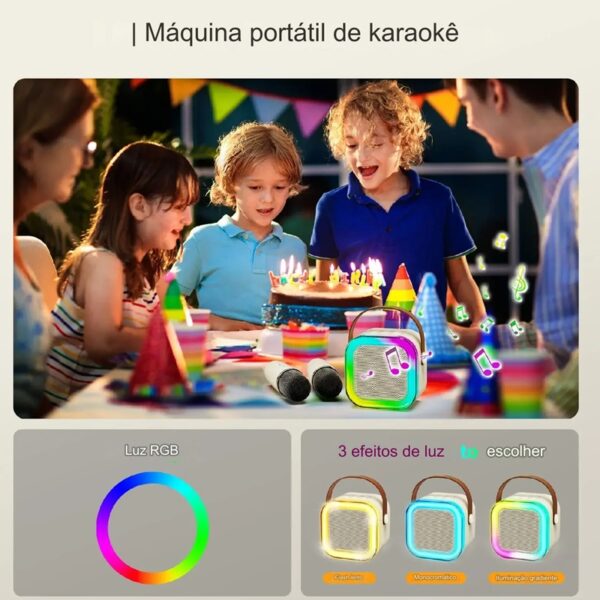 Caixinha De Som Karaokê Bluetooth Com 01 Microfone - Imagem 8