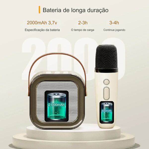 Caixinha De Som Karaokê Bluetooth Com 01 Microfone - Imagem 10
