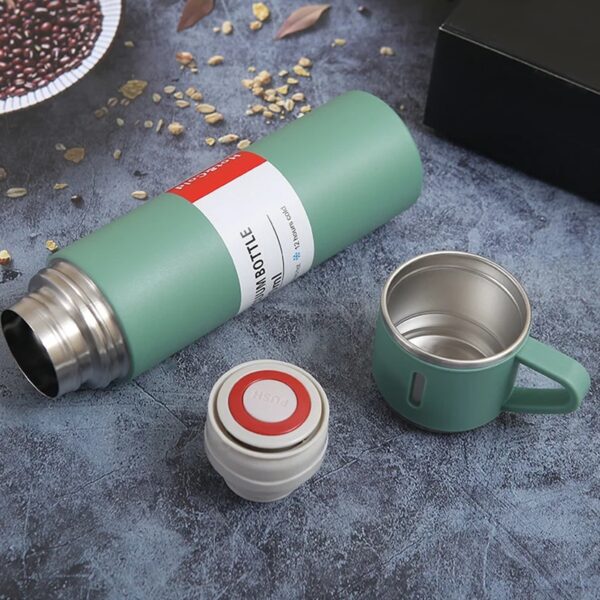Kit Garrafa Térmica Inox 500ml Com 3 Xícaras - Imagem 6