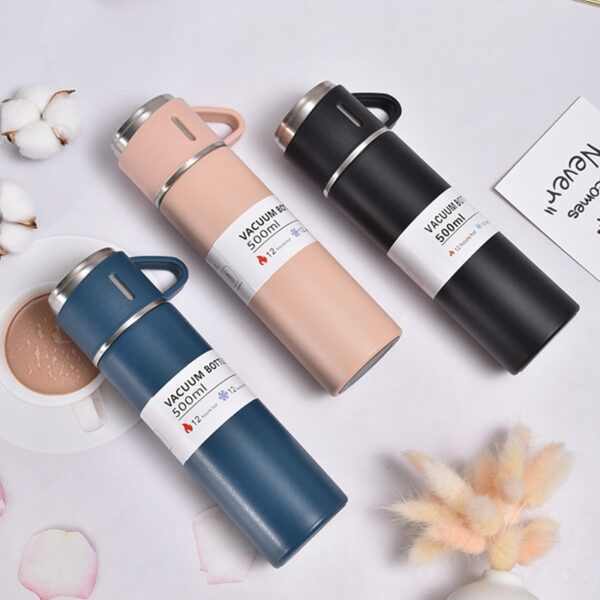 Kit Garrafa Térmica Inox 500ml Com 3 Xícaras - Imagem 7