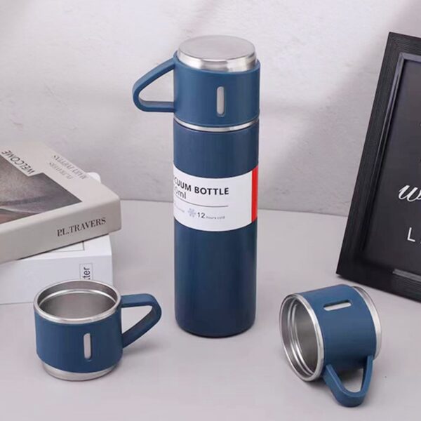 Kit Garrafa Térmica Inox 500ml Com 3 Xícaras - Imagem 8