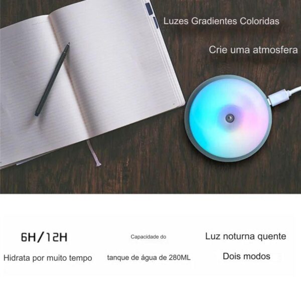 Mini Umidificador E Aromatizador LED - Imagem 3