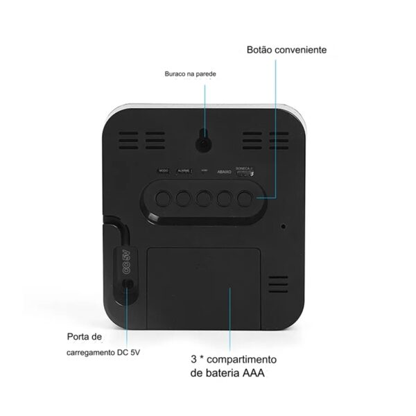Relógio Digital De Mesa E Parede LED - Imagem 3